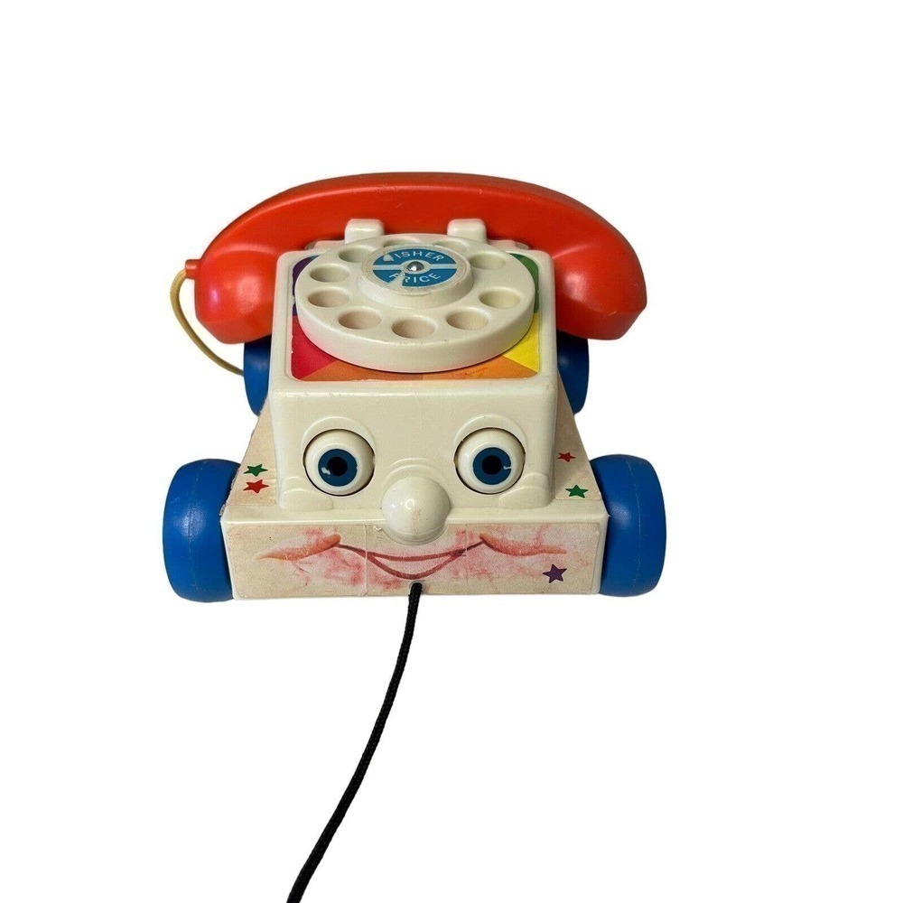 Vintage 1960’s Fisher Price Chatter Telephone Pull Toy Moving Eyes Sounds